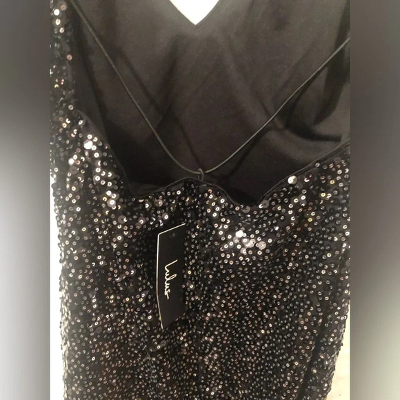 NWT Lulu’s Force of Fashion Black Backless Sequin Mini Dress - Picture 6 of 7
